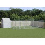 vidaXL Venkovní psí kotec se střechou stříbrný 1000 x 600 x 250 cm – Zboží Dáma