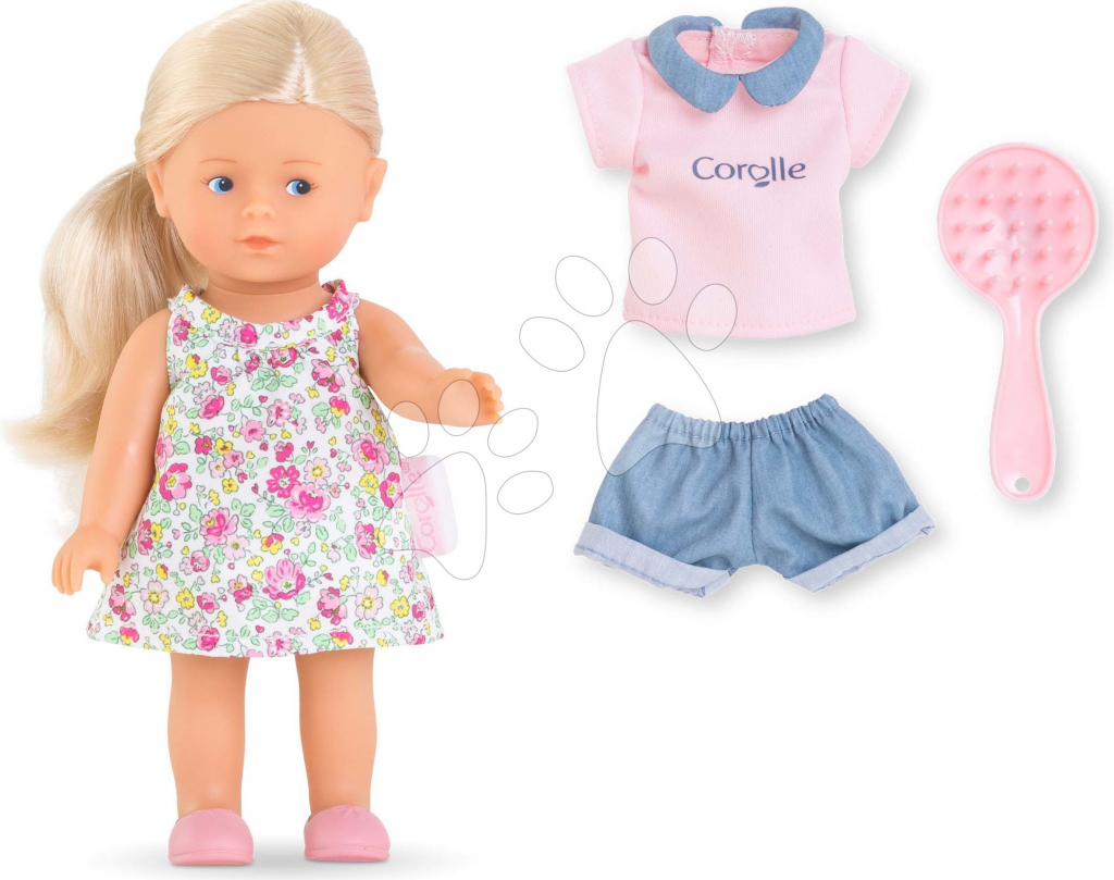 Corolle Rosy Mini World Set Mini Corolline blond vlasy a modré oči s oblečením 20 cm