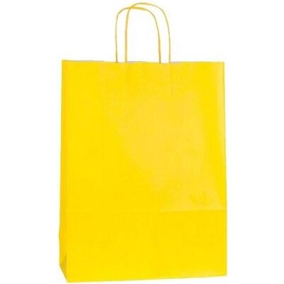 Papírová taška s krouceným uchem žlutá 180x80x220 mm – Zboží Živě