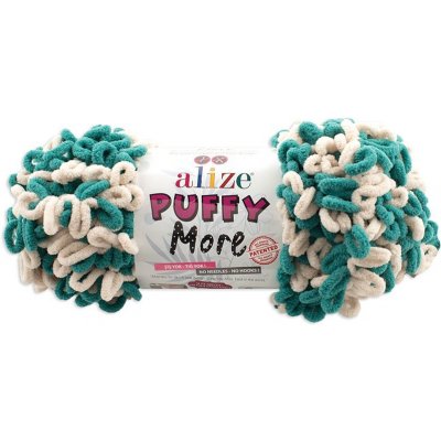 Alize příze Puffy More 6542 lesní zelená a cappuccino – Hledejceny.cz