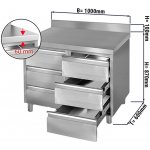 G.Gastro Zásuvková skříňka PREMIUM - 1,0 m - se 6 šuplíky & obkladovým panelem - 16205 – Zboží Mobilmania