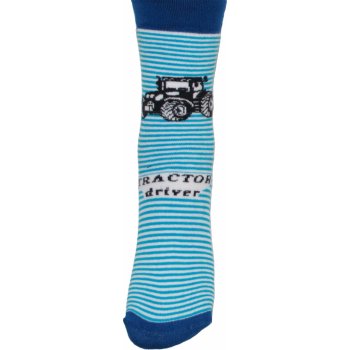 Dětské ponožky s traktorem modré