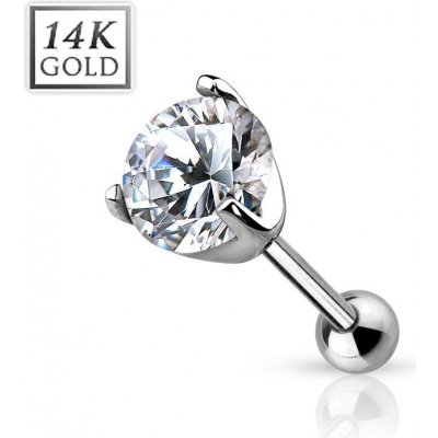 Šperky4U zlatý cartilage piercing do ucha ZL01213-03-WG – Zboží Dáma