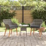 Omaxi 892133 Zahradní křeslo 2 ks Šedá 55 x 62,5 x 82 cm polyratan – Hledejceny.cz