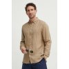Pánská Košile Tommy Hilfiger lněná košile regular s límečkem button-down MW0MW34602 béžová