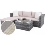 Home & Garden Rohová sedací souprava z technoratanu AMALFI Beige / Beige Melange – Zboží Mobilmania