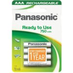 Panasonic Ready to Use AAA 750 4ks HHR-4MVE/4BC – Zboží Mobilmania