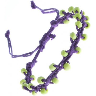 Šperky eshop fialový přátelství zelené korálky na motouzu Z11.7 – Zboží Mobilmania