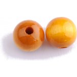 Dřevěné korálky 16mm - 2ks Barva: žlutá – Zboží Dáma