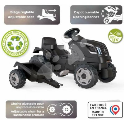 Smoby traktor pro děti šlapací Farmer XXL zvedací kapota – Zboží Mobilmania