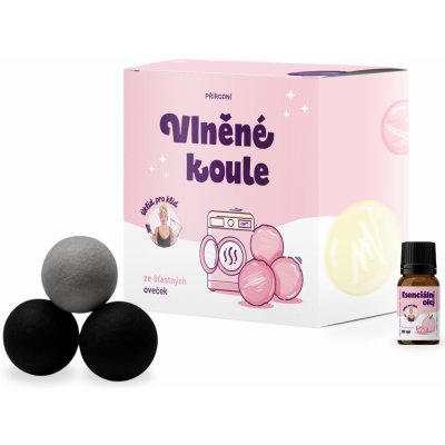 Úklid pro klid Vlněné koule do sušičky černošedé citronová tráva 3 ks – Hledejceny.cz