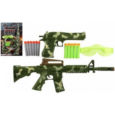 Teddies pistole puška 2ks plast pěnové náboje 11ks brýle – Sleviste.cz