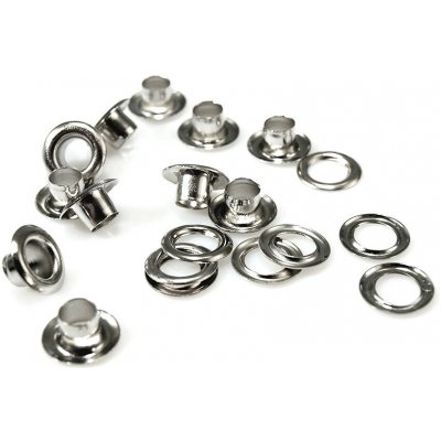 Průchodky s podložkou vnitřní Ø5,5 mm / vnější Ø10 mm Varianta: 1 nikl, Balení: 100 pár – Sleviste.cz