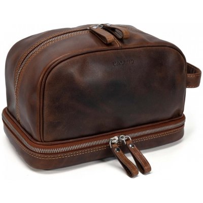 Valimo kožená kosmetická taška Q2 hnědá – Zboží Mobilmania