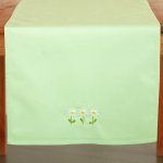 Veba Ubrus Gama bavlna satén zelená s výšivkou Sedmikrásky 40x120 cm – Hledejceny.cz