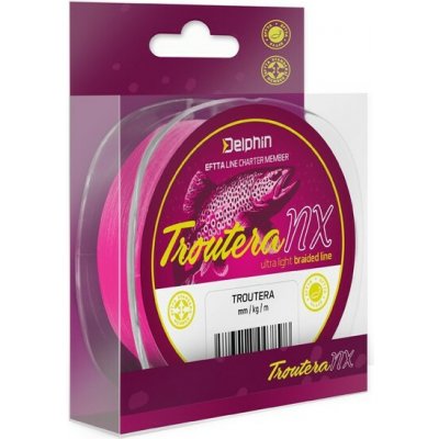 Delphin Splétaná Šňůra Troutera NX Růžový 135 m - 0,045 mm 1,7 kg – Zboží Mobilmania