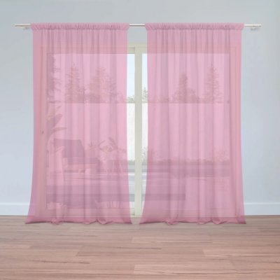Sablio Záclony Azalkově růžová: 2ks 150x250cm – Hledejceny.cz