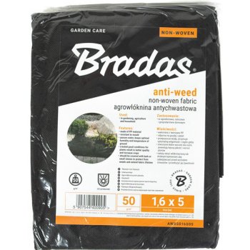 Bradas Agro vláknina 50g/m² proti plevelu 5x1,6m BR-AWB5016005
