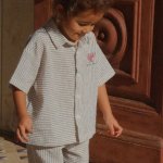 Konges Slojd X Rhw lehká košile Stripe blue – Zboží Dáma