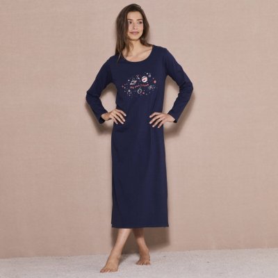 Dlouhá košile s dlouhými rukávy a potiskem galaxie nám. modrá – Zboží Dáma