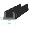 Těsnění válce 00535022 Pryžový profil tvaru "U", 20x30/20mm, 70°Sh, EPDM, -40°C/+100°C, černý