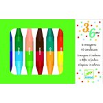 Djeco Oboustranné voskovky 8ks 16 barev – Zboží Dáma
