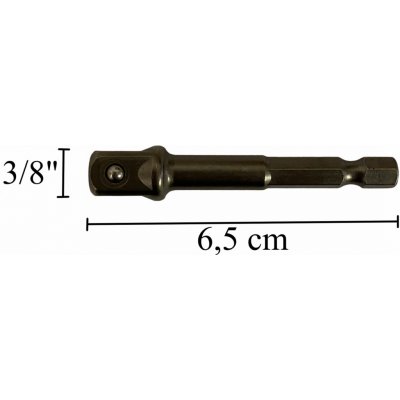 Adaptér Hex 1/4“ na vrtačku se čtyřhranem 3/8 pro ořechy