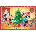 1x Mickey Mouse – s Minnie u vánočního stromku – obdélníkový jedlý papír na dort – Hledejceny.cz