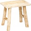 Taburet Atmosphera Dřevěná stolička - obdélníková stolička, opěrka nohou, 34 x 24 x 32 cm