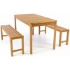 Zahradní sestava Divero 47284 Zahradní set lavic a stolu ošetřené týkové dřevo 135 cm