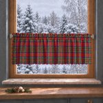 Dekorační krátká vánoční vitrážová záclona do kuchyně SCOTTY 40x100 cm MyBestHome – Hledejceny.cz