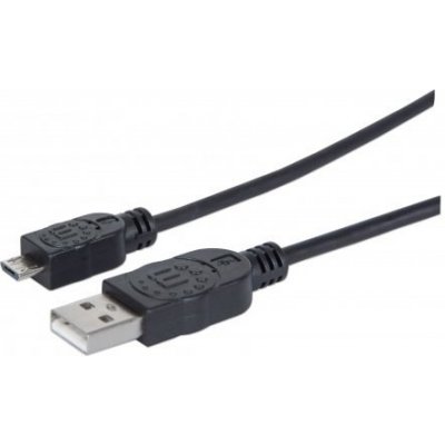 Manhattan 307178 Hi-Speed USB 2.0 kabel A-Micro B M/M 1,8m, černý – Zboží Mobilmania