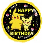 Amscan Balonek fóliový Pokémon Happy Birthday černý 43 cm – Zboží Dáma