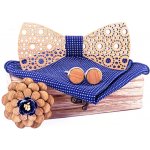 Miranda motýlek s knoflíčky a broží T299-C6 dřevěný – Hledejceny.cz