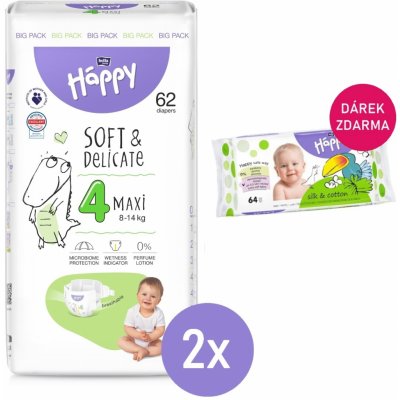 Bella Happy 4 MAXI Big Pack 8-14 kg 2x 62 ks – Hledejceny.cz