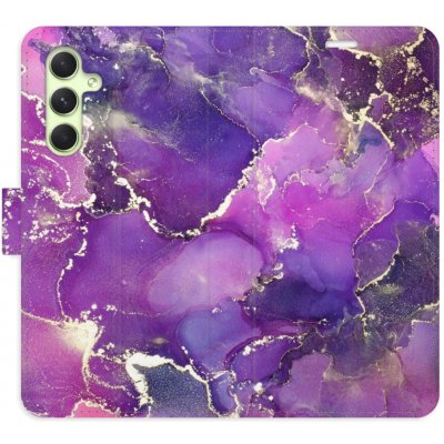 Pouzdro iSaprio Flip s kapsičkami na karty - Purple Marble Samsung Galaxy A54 5G – Zboží Mobilmania