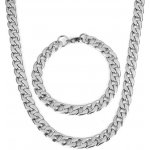 Impress Jewelry sada z chirurgické oceli Masive Cuban Silver řetízek a náramek 161207173728 – Zbozi.Blesk.cz