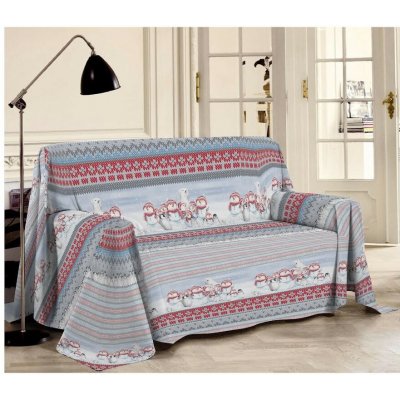 Mondo Italia Víceúčelová přikrývka zvířátka za polárním kruhem červená Rudá 250x290 cm – Sleviste.cz