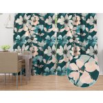 Biante Sametový závěs Tamara TMR-027 Velké květy na tmavě zeleném 145x170 cm – Hledejceny.cz