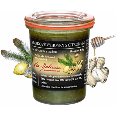 Via Delicia Smrkové výhonky s citronem se zázvorem a medem – Zboží Mobilmania