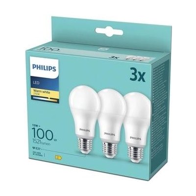 Philips klasik, 13W, E27, teplá bílá, 3ks – Hledejceny.cz