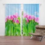 Sablio Závěs Růžové tulipány: 2ks 140x250cm – Hledejceny.cz
