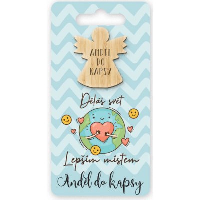 Nekupto Kapesní objetí Anděl Děláš svět lepším místem, objetí do kapsy 6 x 12 cm – Hledejceny.cz