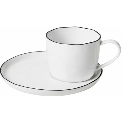 Broste Porcelánový šálek s podšálkem Salt bílá barva porcelán 150 ml