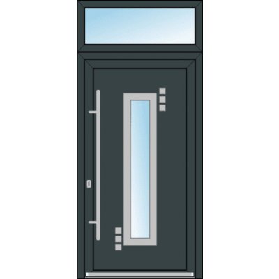 OknaDvereNaMiru.cz Vchodové plastové dveře INOX 7 + Nadsvětlík bílá 90 x 200 cm – Hledejceny.cz