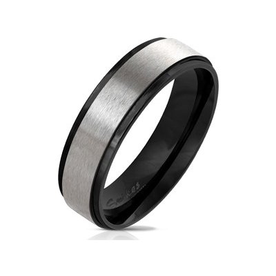 Šperky4U Pánský černý ocelový prsten OPR0076 6