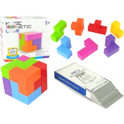 LEAN Toys Magická magnetická kostka – logický hlavolam se 108 úkoly – Zboží Dáma