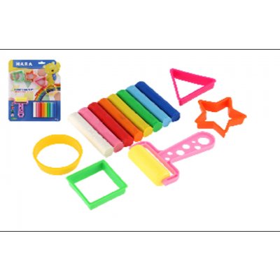 NARA Teddies Modelína/Plastelína 100g 8ks s vykrajovátky 4ks s válečkem na kartě 23x28x2cm – Zboží Mobilmania