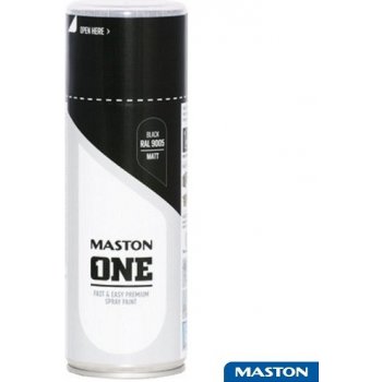 MASTON® barva ve spreji ONE sprejPAINT akrylová 400 ml Black RAL 9005 mat