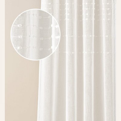 Moderní krémová záclona Marisa se stříbrnými průchodkami 200 x 250 cm – Zbozi.Blesk.cz